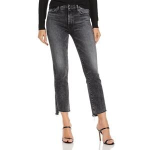 Mother The Insider High Rise Crop Step Fray Bootcut Denim Jean Size 29